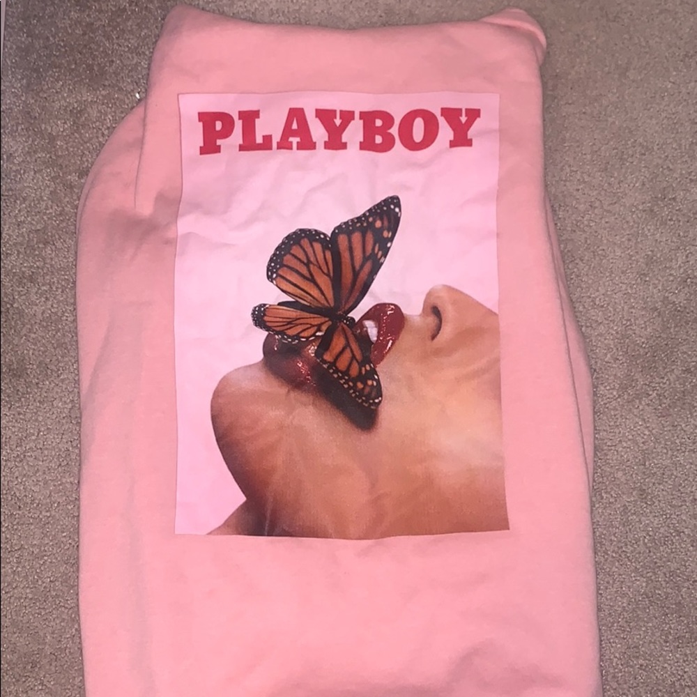 Oversized pink playboy hoodie